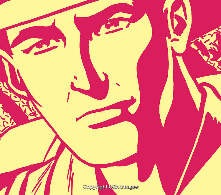 Pop Art Style Pink and Yellow Portrait Illustration