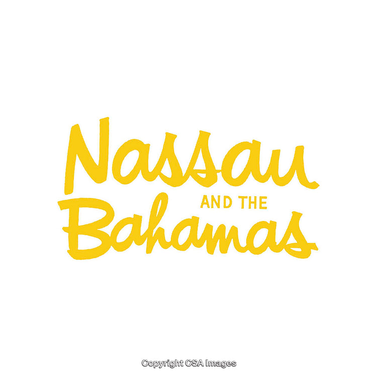 Bold Yellow Typography Highlighting Nassau and the Bahamas