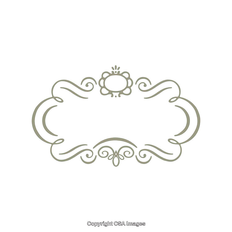 Elegant Vintage Ornamental Frame With Intricate Swirl Design on White Background