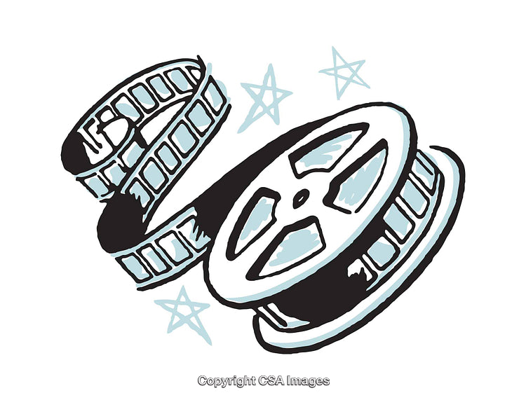 Colorful Illustration Depicting Film Reel and Stars for Creative Concepts