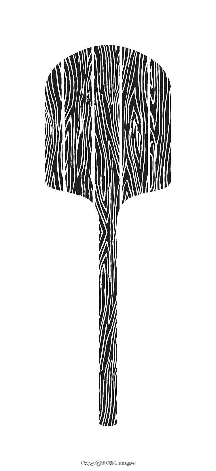 Monochrome Illustration of Abstract Wood Grain Paddle Design