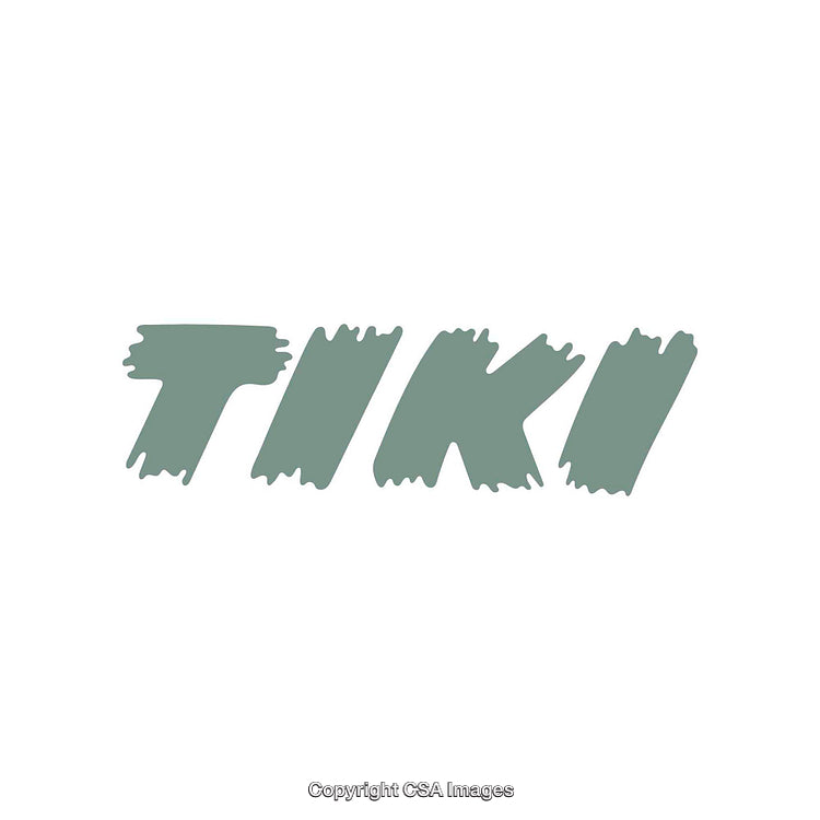 Modern Green Word Tiki in Bold Brush Font