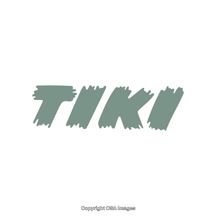 Modern Green Word Tiki in Bold Brush Font