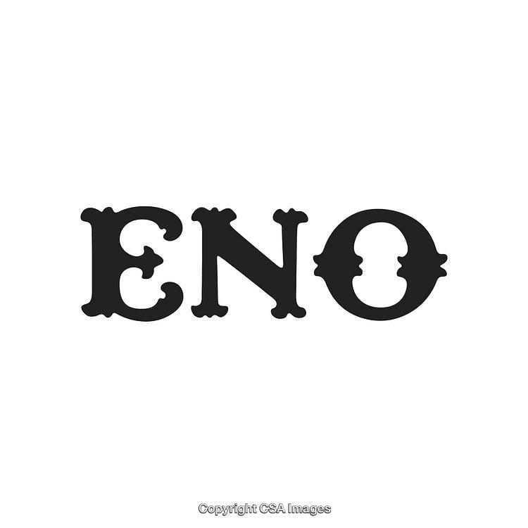 Vintage Styled Typography of the Word ENO in Black on White Background