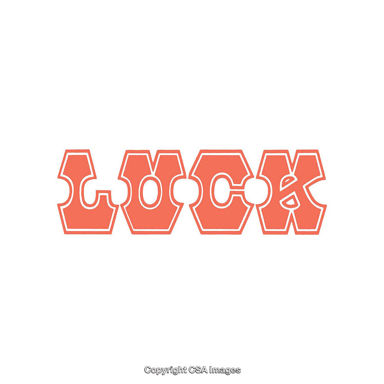 Bold Graphic Text Design Featuring the Word Luck in Vibrant Red Hue