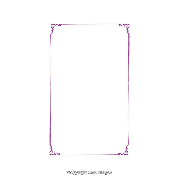 Elegant Purple Frame with Ornamental Corner Design on White Background