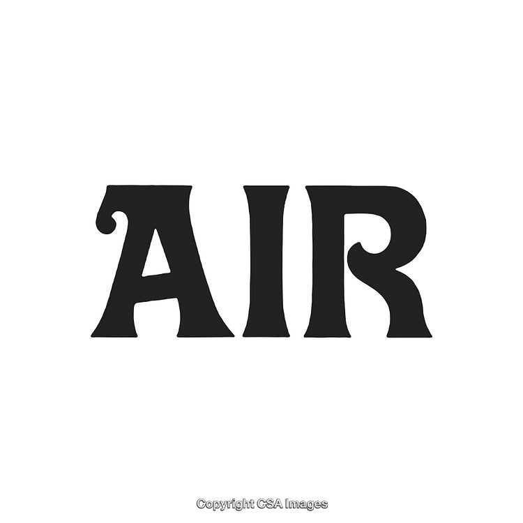 Stylized Text Illustration of the Word 'AIR' in Bold Lettering Style