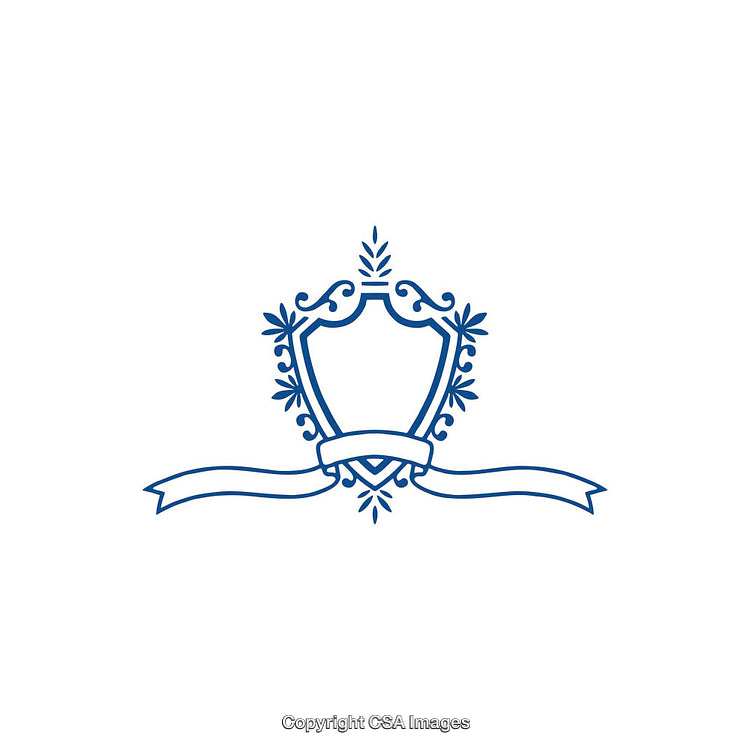 Elegant Blue Coat of Arms with Banner Design