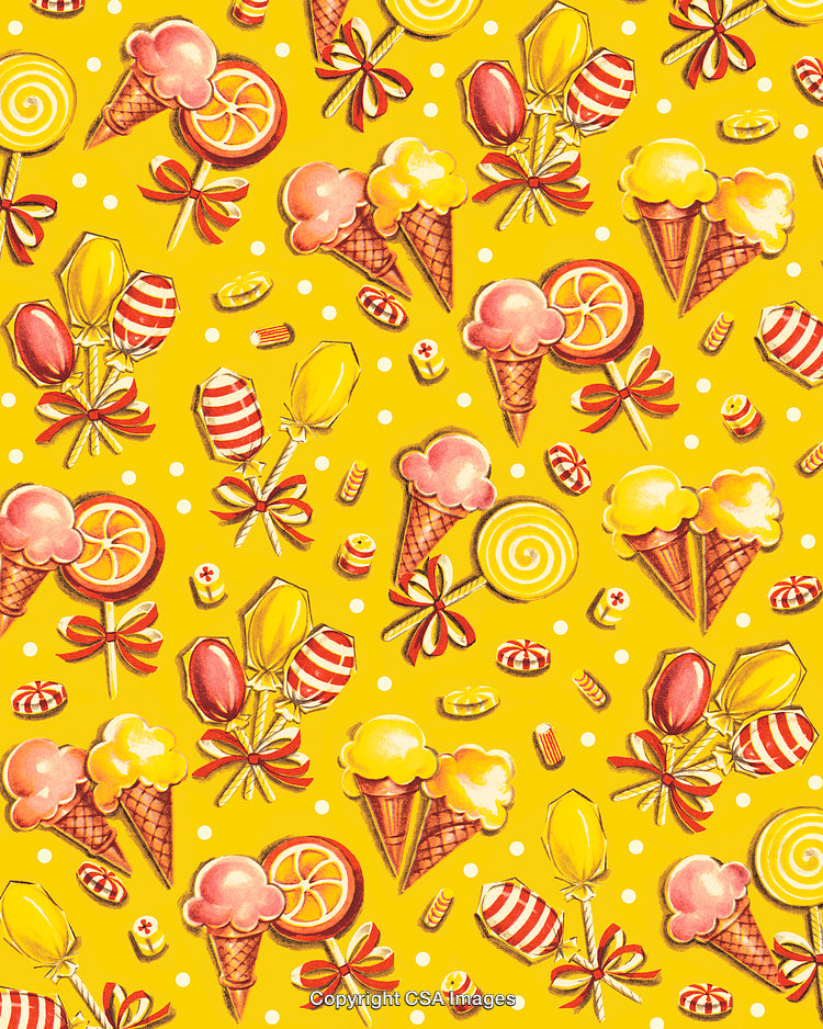 Pattern of Ice Cream Cones and Lollipops