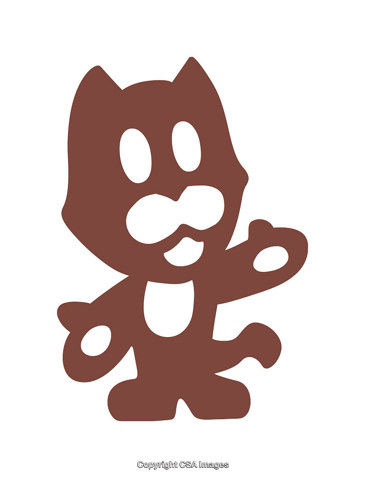 Simple Brown Cartoon Cat Icon For Design and Branding