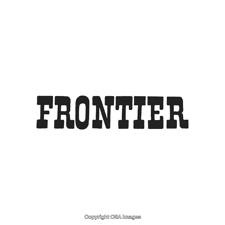 Bold Black Typography of the Word Frontier with White Background