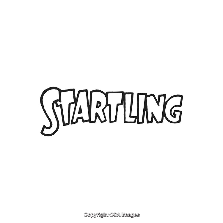 Hand-Drawn Comic Style Text Illustration Featuring the Word Startling on White