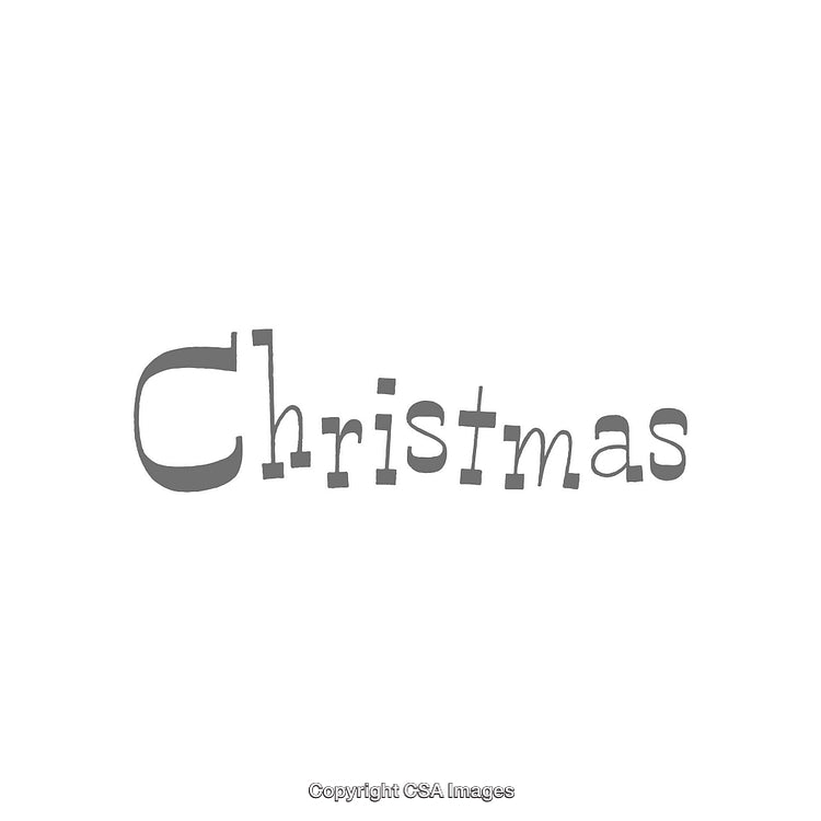 Creative Christmas Typography in Monochrome Artistic Style on White Background