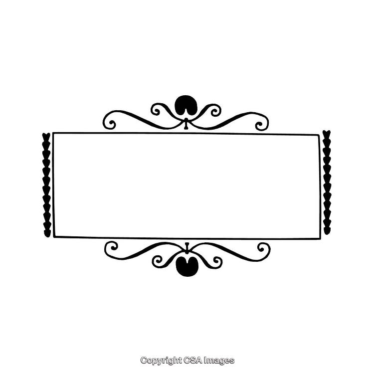 Ornate Black and White Decorative Frame with Vintage Design Elements
