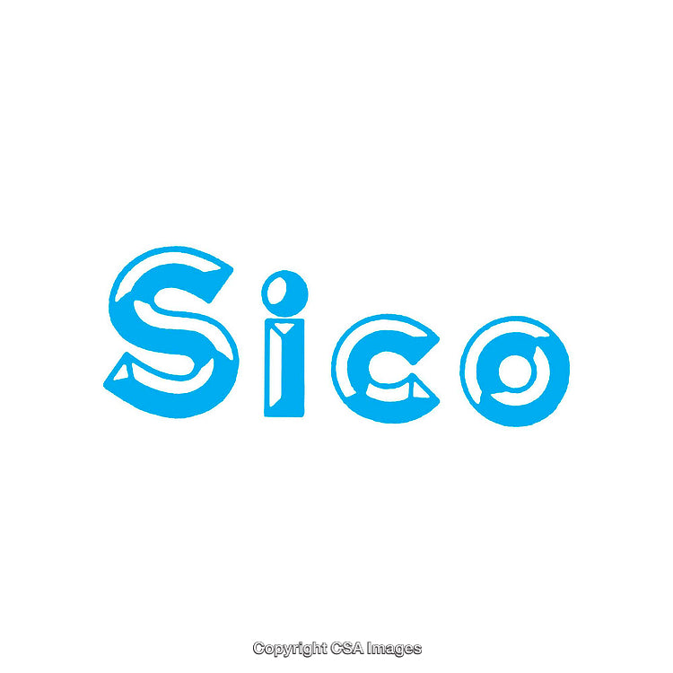 Stylized Blue Logo Design Featuring the Text 'Sico' on a White Background