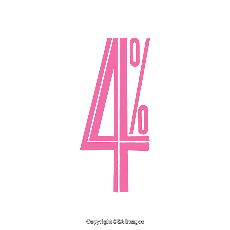 Modern Pink Typography Representing Numbers and Percentages on White Background