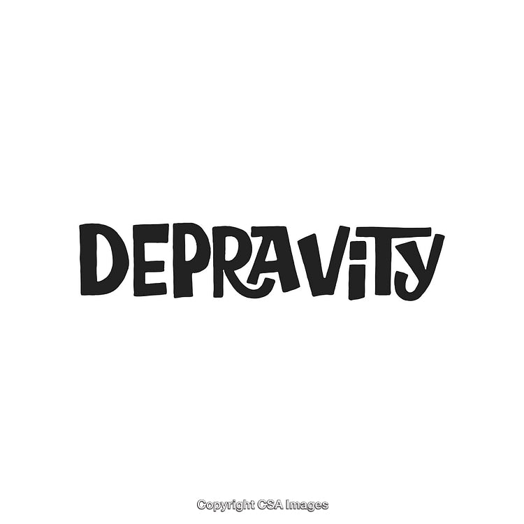 Hand-Drawn Illustration of the Word Depravity in Unique Typography