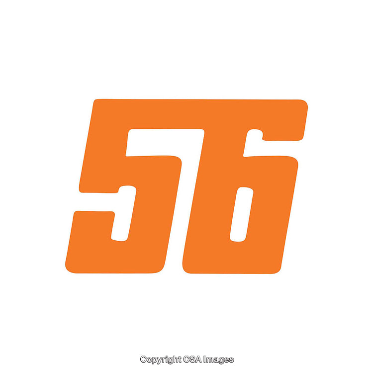 Bold Orange Colored Number Design on Clean White Background