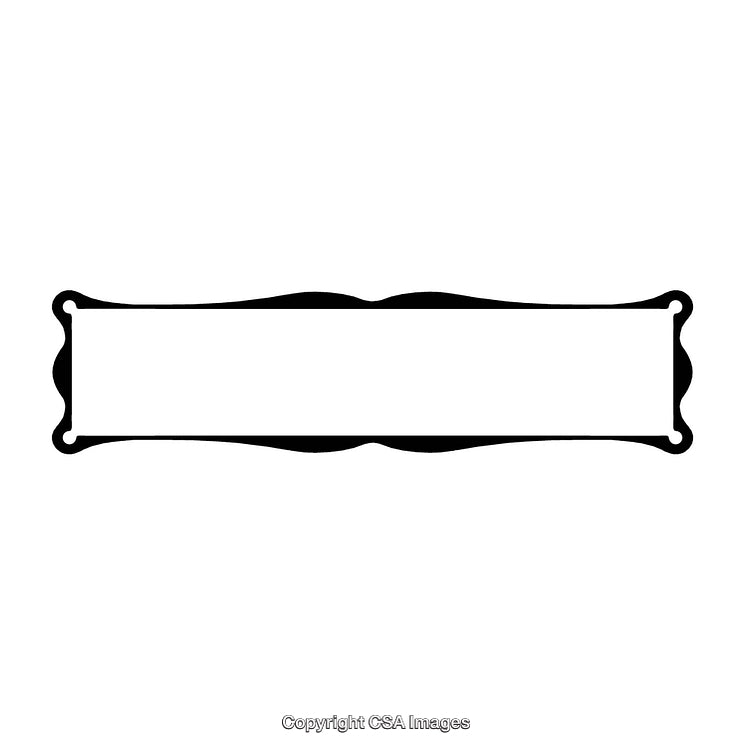 Decorative Rectangular Border Frame with Curved Edges in Black and White
