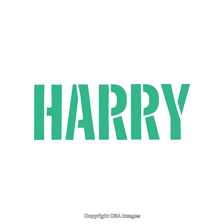 Bold Green Text Displaying the Word 'Harry' on a White Background