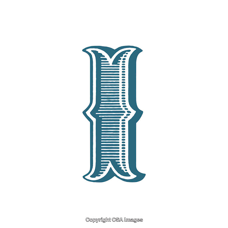 Bold Decorative Illustration of the Letter 'I' in Unique Typography