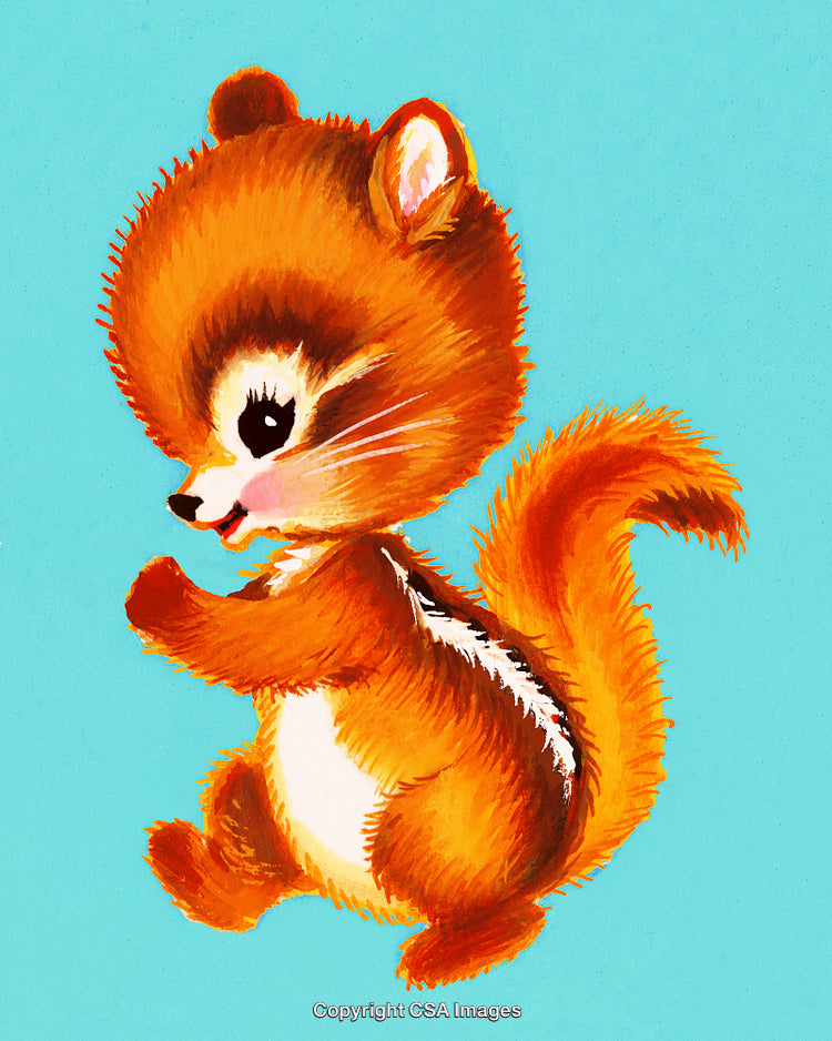 Adorable Cartoon Chipmunk Illustration on a Blue Background