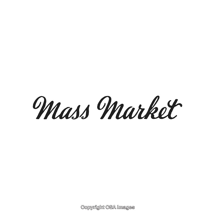Elegant Typography Design Featuring the Phrase 'Mass Market' in Black Script Font
