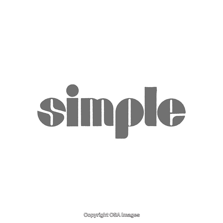 Monochromatic Gray Text Spelling 'Simple' on White Background