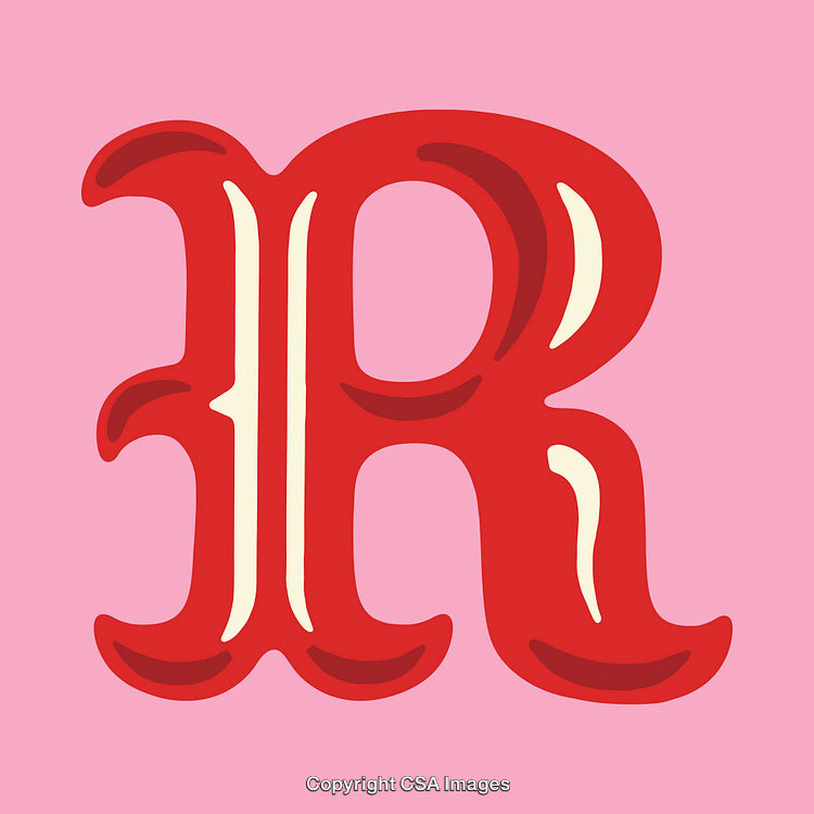 Creative Typography Depicting the Letter R in Red on Pink Background
