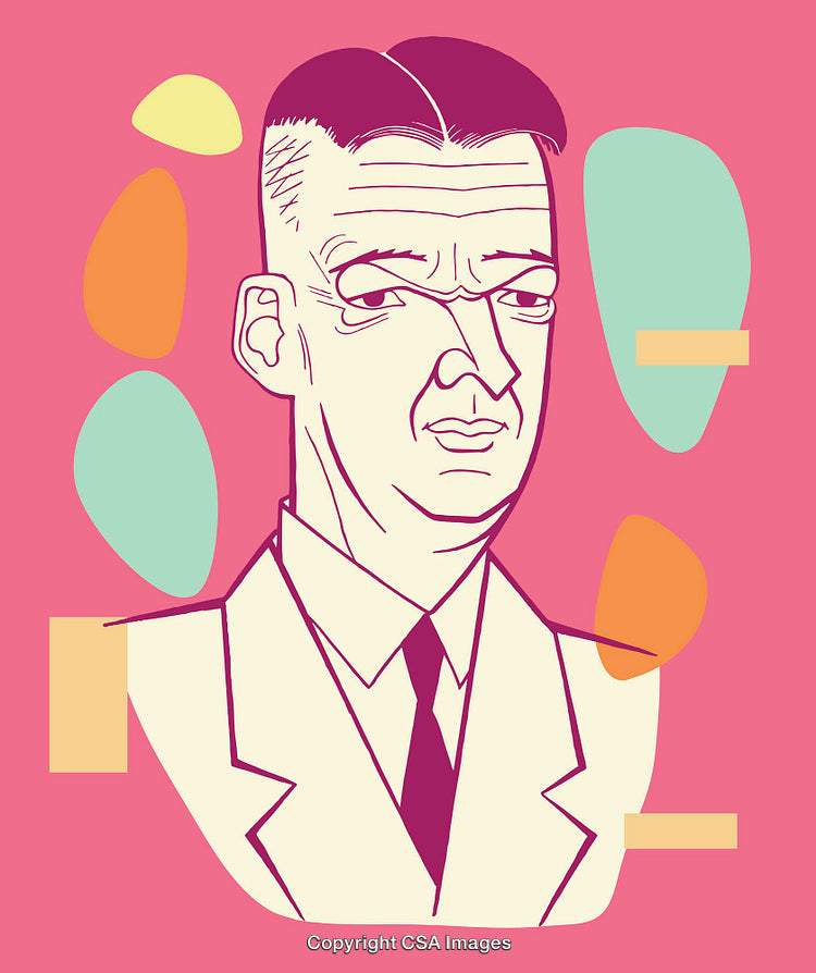 Vibrant Line Art Illustration of a Professional Character
