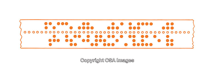 Illustration of a Braille Code on Perforated Paper in Orange