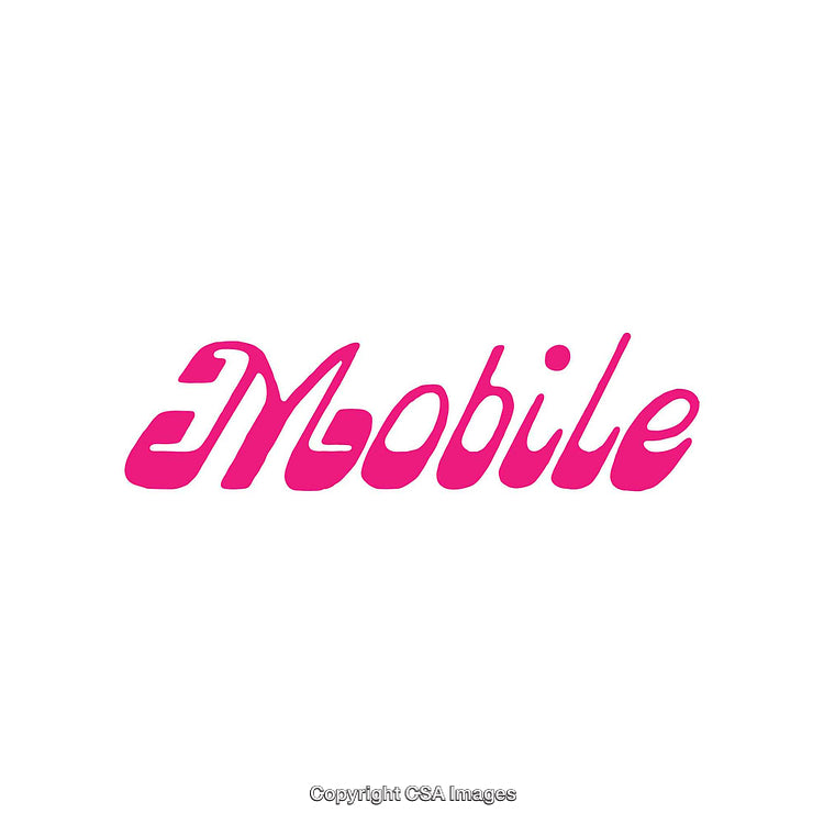 Bold Pink Mobile Logo with a Modern Curved Typeface on White Background