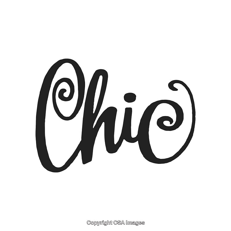 Stylish Handwritten 'Chic' Text in Playful Calligraphy Design