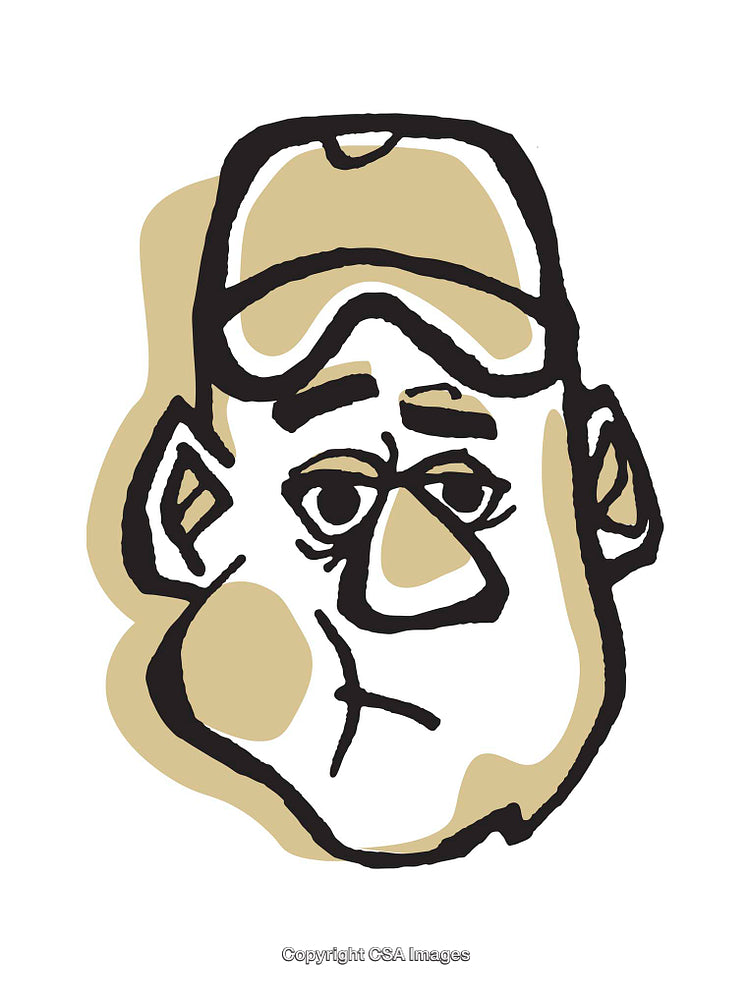 Colorful Cartoon Character Illustration of a Thoughtful Expression