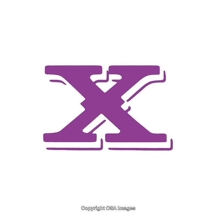 Purple Stylized Decorative X Letter With White Background