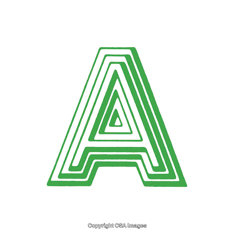 Green Letter A With Geometric Design and White Background