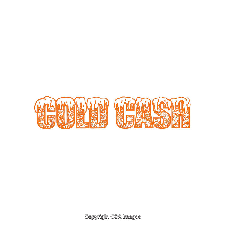 Cold Cash Conceptual Typography with Frozen Style and Creative Orange Design