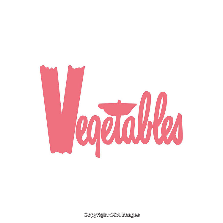 Stylized Pink Vegetables Text Design with Creative Typography