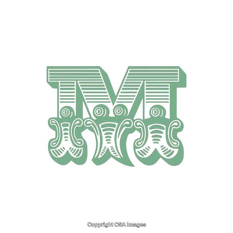 Artistic Monogram Design Featuring the Stylized Letter M in Themed Style