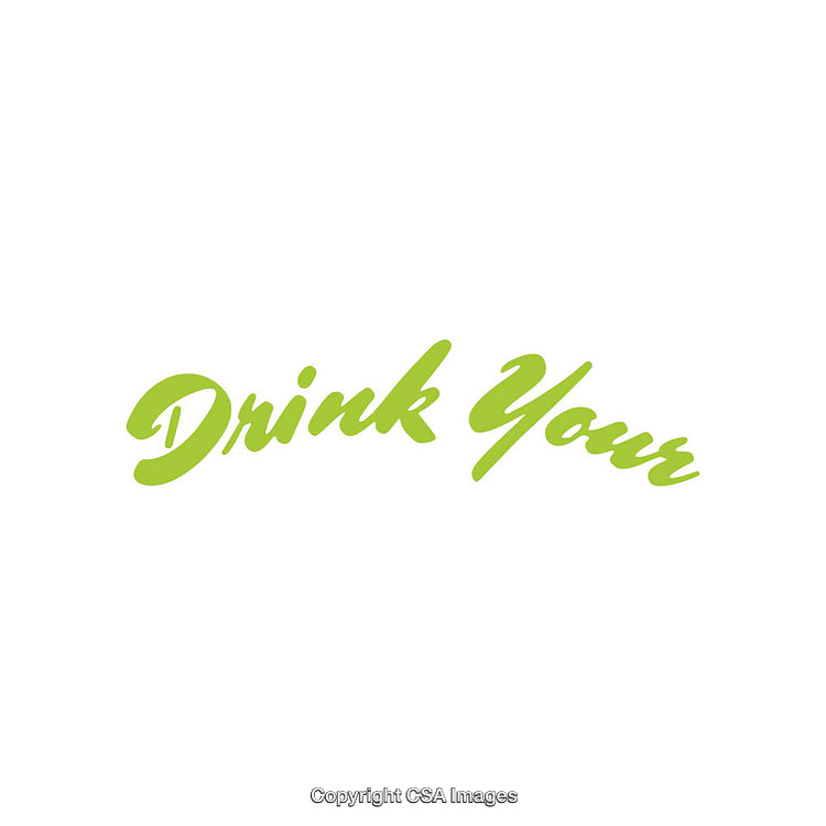 Stylish Green Curved Typography on Clean White Background