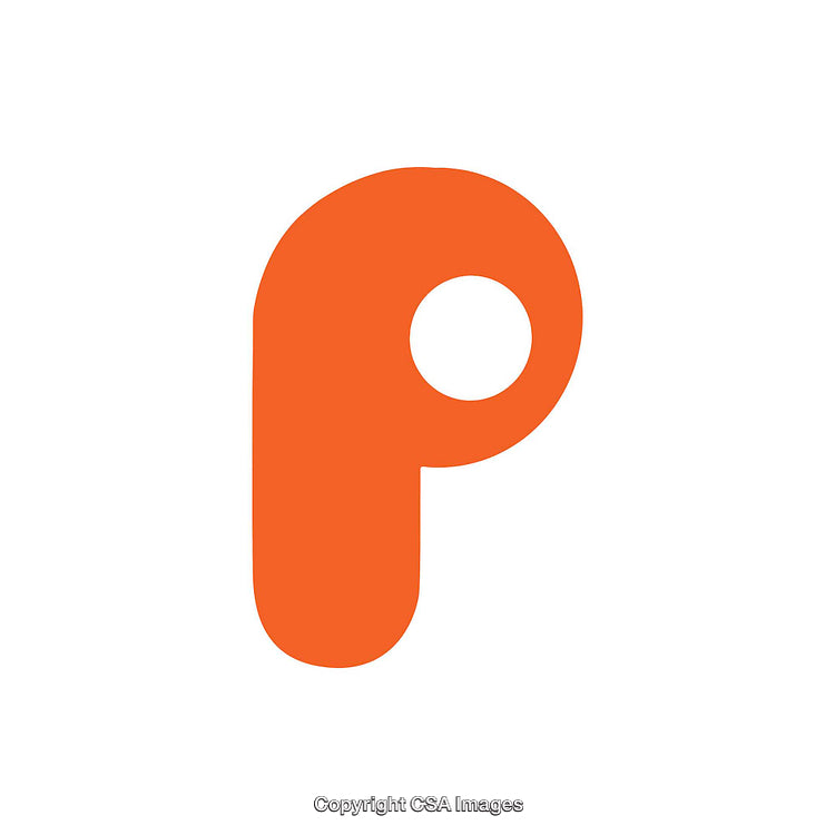 Orange Letter P Icon Design on a White Background