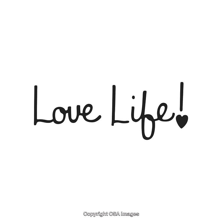 Inspirational Calligraphy Saying 'Love Life!' with Heart Symbol