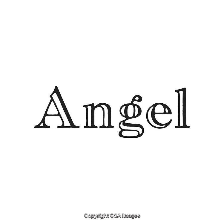 Elegant Typographic Artwork Featuring the Word 'Angel' in Decorative Font Design