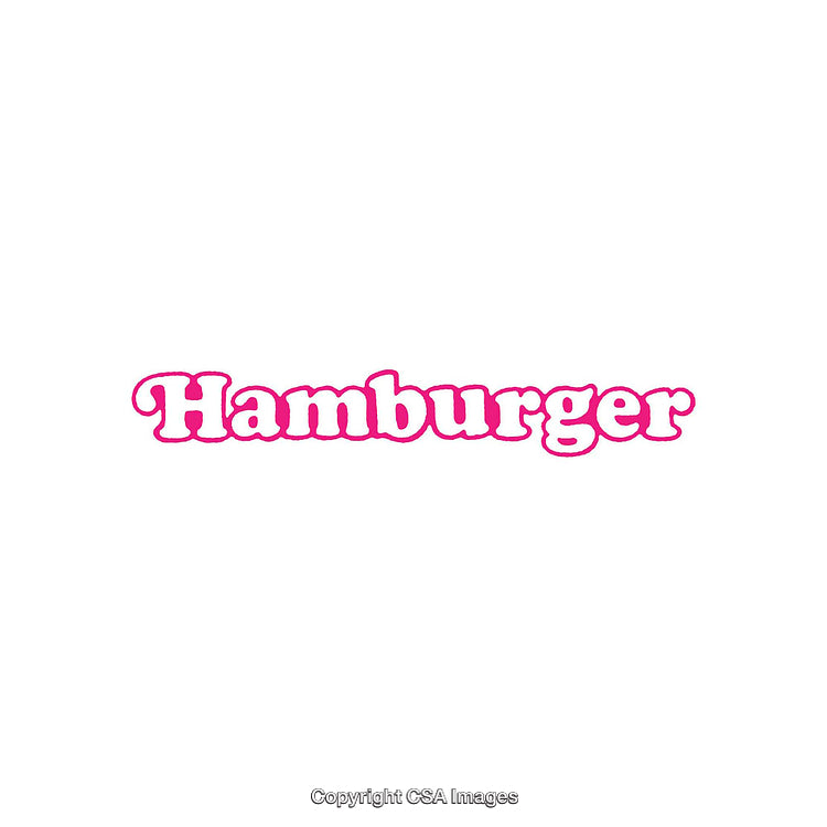 Pink Hamburger Text in Bold on White Background