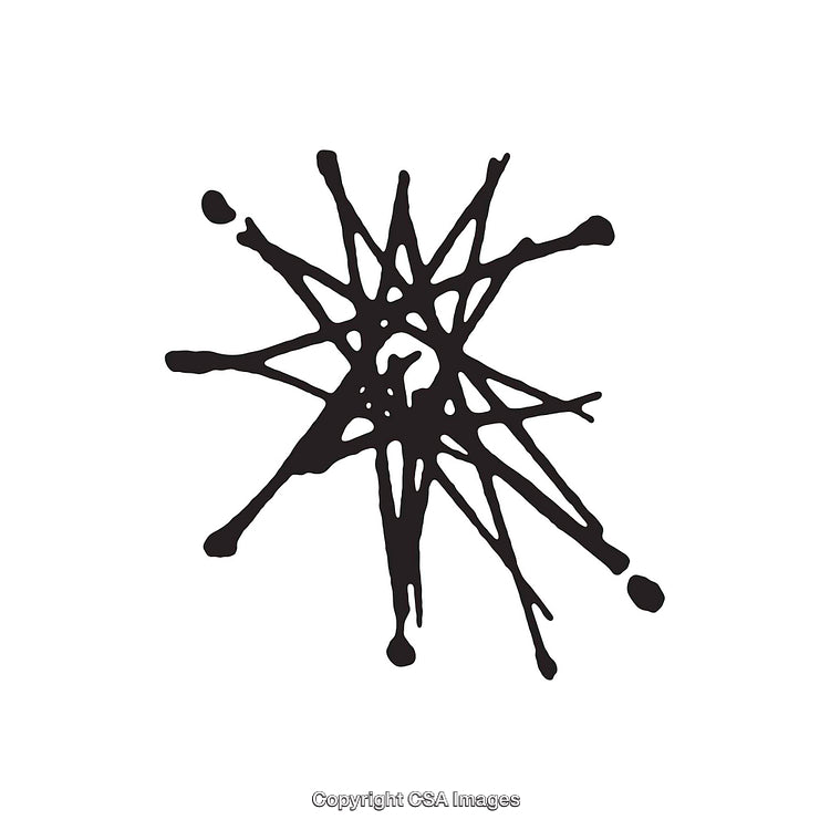 Abstract Black Ink Splatter on White Background