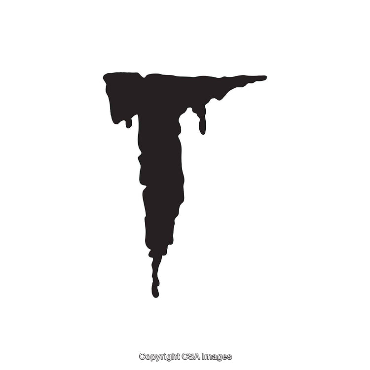Dripping Effect of the Letter T in Black Design Style