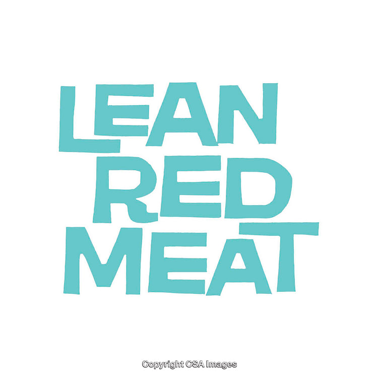 Minimalist Typography Design Featuring the Phrase 'Lean Red Meat' in Blue