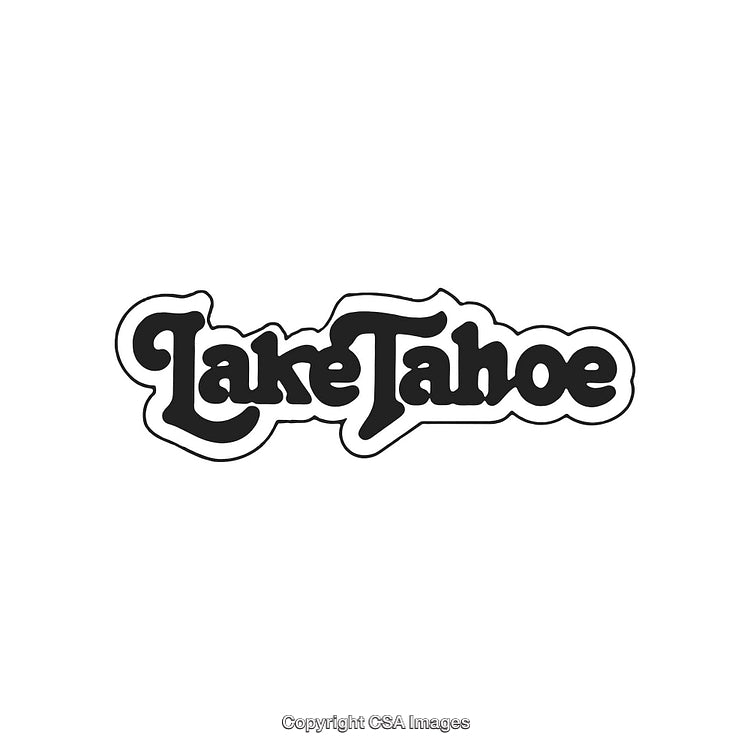 Stylized Lake Tahoe Logotype Design in Bold Black-and-White Typography