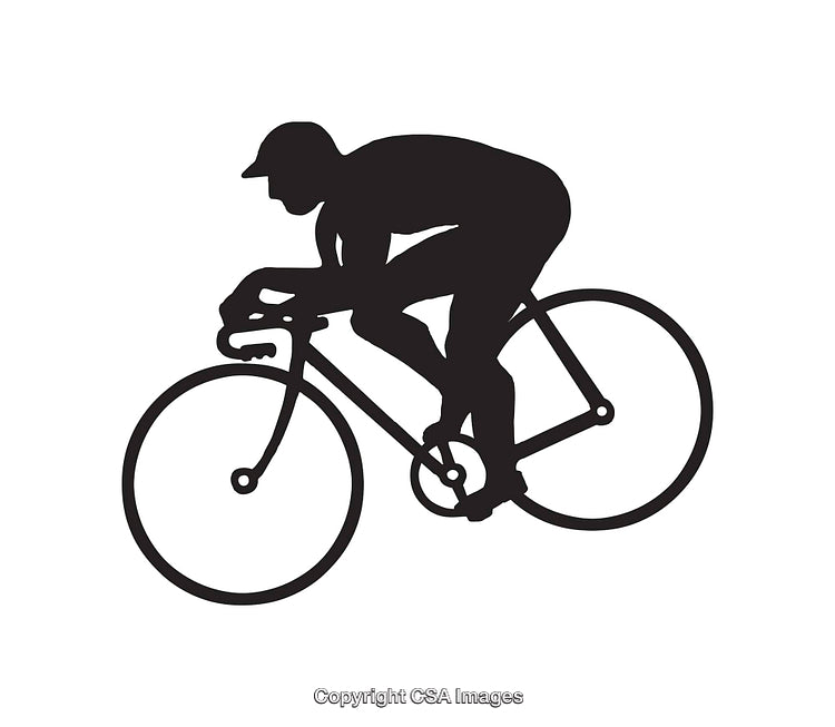 Silhouette of a Cyclist on a Racing Bicycle in Motion