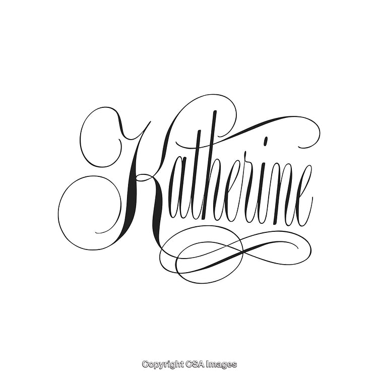 Elegant Script Calligraphy with Intricate Lettering Details on White Background